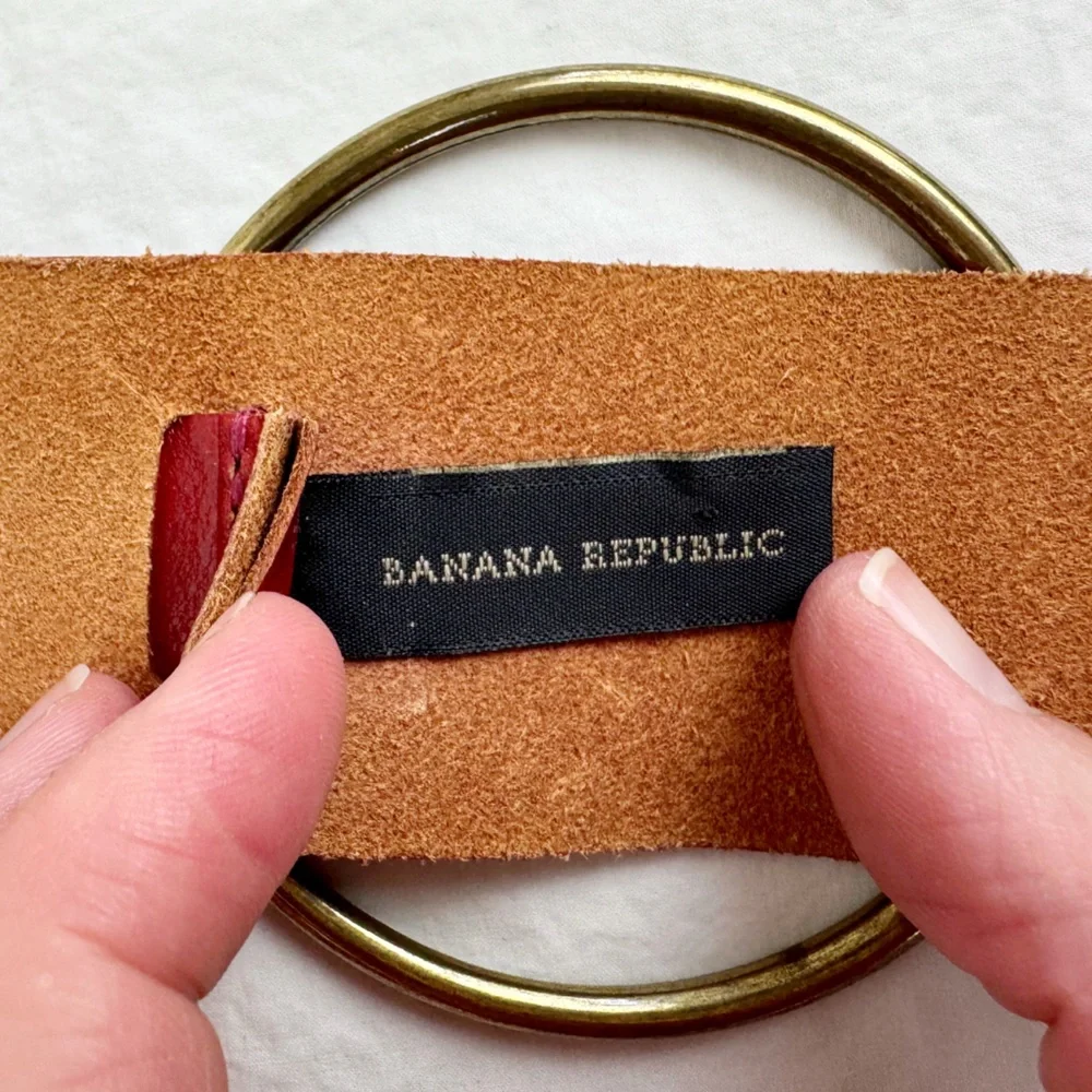 Banana Republic Red Leather Hip Belt - Picture 5 of 7
